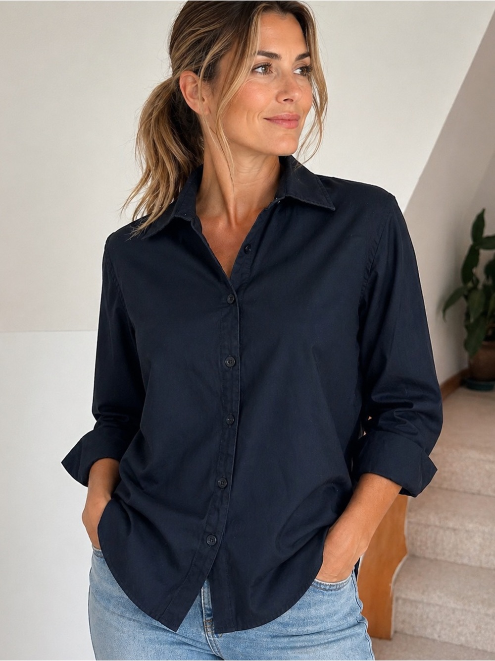 Columbia Anytime Lite 100% Cotton Womens Shirt M Classic Outdoor Business Casual